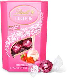 Lindt Lindor Strawberries and Cream Chocolate Truffles Box 200 g, Max 1 Per Customer (Min Spend £22.50)