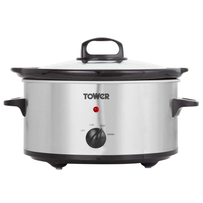 Tower 6.5L Slow Cooker - Stainless Steel £15 at B&M