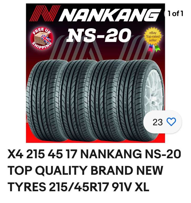 X4 215 45 17 NANKANG NS-20 TOP QUALITY BRAND NEW TYRES 215/45R17 91V XL