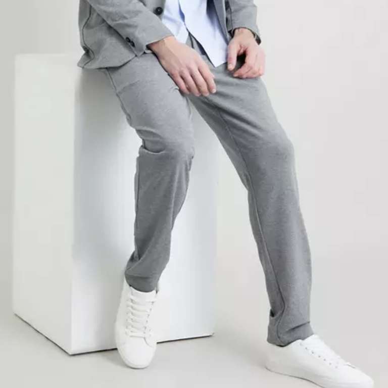 Grey Jersey Tailored Trousers (Waist 28-42) - Free C&C