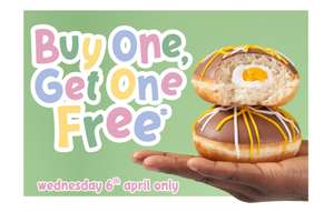 Buy one Get one Free Happiness Hatching Doughnuts In Krispy Kreme Store on the 6th of April