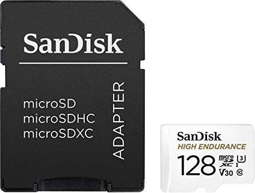 SanDisk 128GB High Endurance microSDXC card for IP cams & dash cams + SD adapter