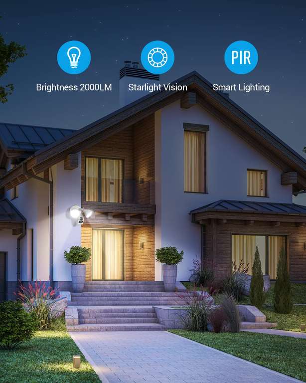 EZVIZ Wired Floodlight Security WiFi Camera Outdoor, PIR Motion Detection, FHD 1080P, 2500 Lumens by Ezviz Direct