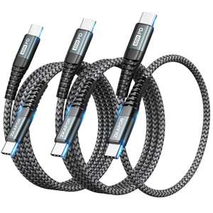 ZKAPOR USB C to USB C Cable [3Pack 0.5M+1M+2M], Type C to Type C Cable 60W Sold by FENGWEI UK / FBA