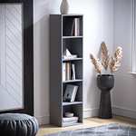 Vida Designs Oxford 5 Tier Cube Bookcase, Grey Wooden Shelving Display Storage Unit Office Living Room Furniture
