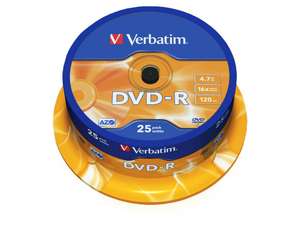 Verbatim 4.7GB DVD-R Discs, 16x, 25 Pack Spindle - £3.50 Instore @ Sainsbury's (Cromwell Road, London)