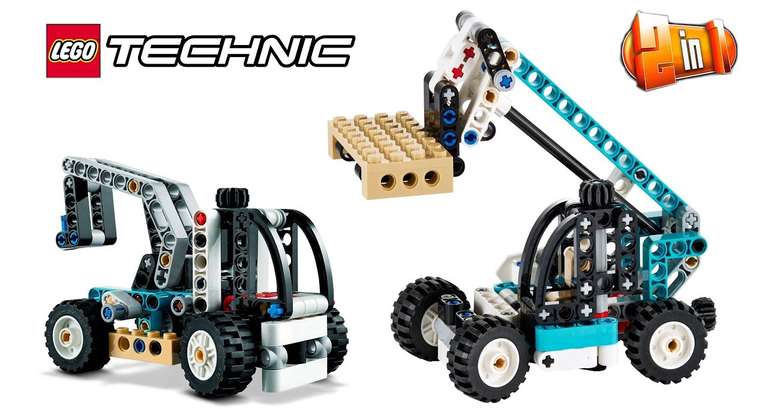 LEGO 42133 Technic 2 in 1 Telehandler Forklift to Tow Truck Toy Models - £7.20 @ Amazon