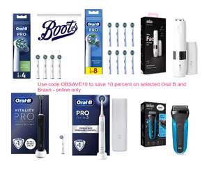 Extra 10% off Selected Oral B and Braun with code + Stackable with Advantage Card offers, Student Discount etc