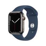 Apple Watch Series 7 (GPS + Cellular, 45mm) Smart watch - Graphite Stainless Steel Case with Abyss Blue Sport Band £419 @ Amazon