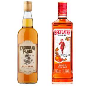 Caribbean Pearl Spiced Spirit Drink 70cl £8.89 / Beefeater Blood Orange Flavoured Gin 70cl £12.38 @ Instore Sainsburys Derby