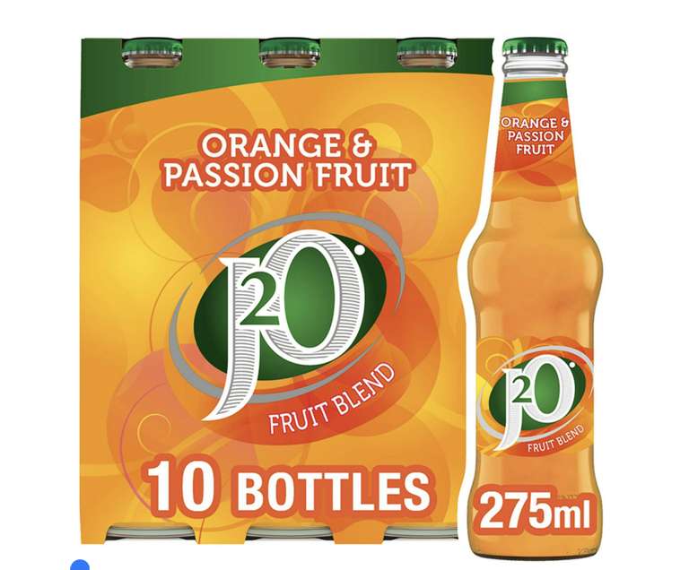 J2O Orange & Passion Fruit Juice Drink 10x275ml £5.50 @ Sainsbury’s