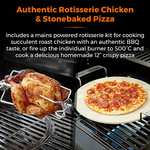 Tower Stealth Pro Gas BBQ Four Burner with Rotisserie Kit & Pizza Stone - T978525