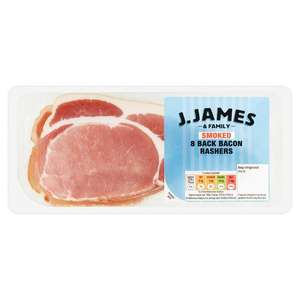 J.James & Family Smoked Back Bacon x8 200g / Unsmoked Back Bacon x8 200g 83p Each @ Sainsbury's (Everyday Price)