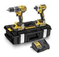 DeWalt DCK266P2-GB Combi Drill and Impact Driver XR 18V Brushless Kit with 2 x 5.0Ah Batteries in TOUGHSYSTEM Case