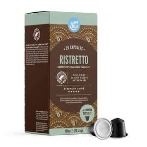 Ristretto Nespresso Compatible Coffee Capsules, 120 Aluminium Capsules (6 Packs x 20) - £14.97 @ Amazon