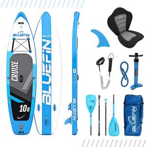 Bluefin Cruise SUP Package | Stand Up Inflatable Paddle Board | 6” Thick | Fibreglass Paddle | Kayak Conversion Kit £404.95 @ Amazon