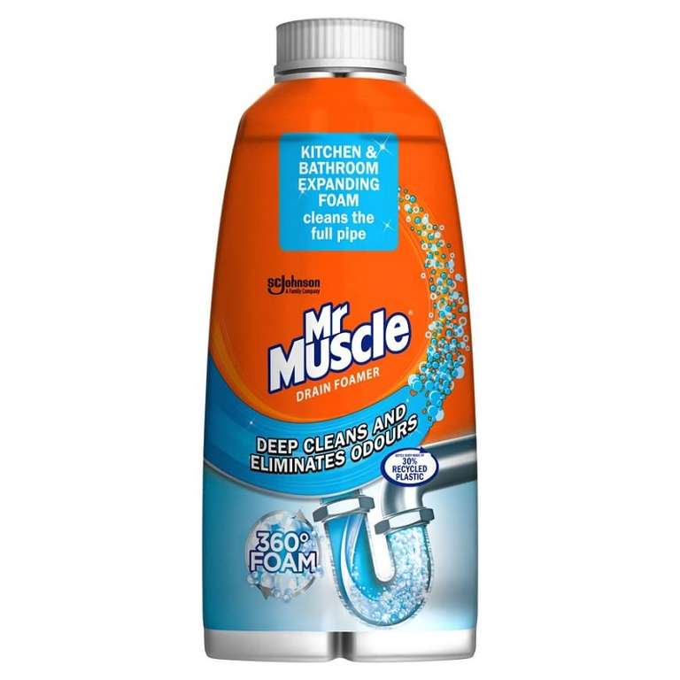 Mr Muscle Drain Foamer, Drain Cleaning Foam to Unblock & Eliminate Odour, 500 ml - £3 @ Amazon