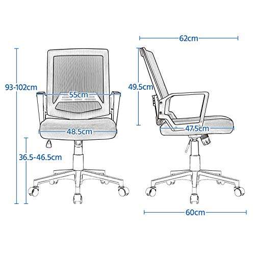 Yaheetech Ergonomic Office Chair - £31.79 (Lightning Deal) with voucher Sold and Dispatched by Yaheetech UK via Amazon