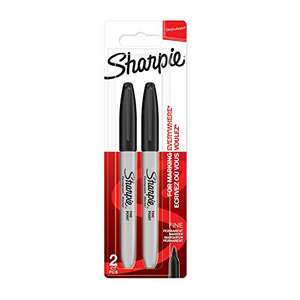 Sharpie Permanent Markers | Fine Point | Black | 2 Count £1.25 at Checkout (£1.18 Subscribe and Save) @ Amazon