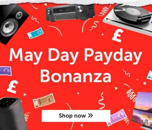 May Day Payday Sale with Free Nominated Day Delivery on Hi-Fi & Home Cinema over £100!