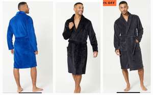 Studio Men's Dressing Gown Robe gift - Charcoal, Black & Blue - w/Code - works on other sale items