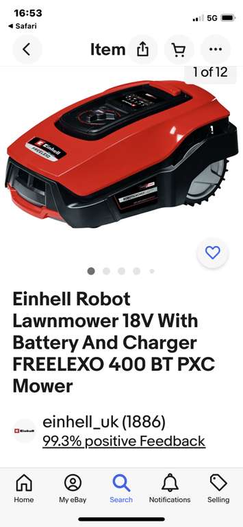 Einhell Robot Lawnmower 18V With Battery And Charger FREELEXO 400 BT PXC Mower £347.95 @ Shop Einhell on eBay