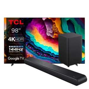 TCL 98" 144hz 98P745K P745 Series HDR10+ 4K LED Google TV Operating System with free TCL S643W Soundbar With Wireless Subwoofer