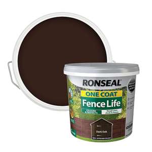 Ronseal One Coat Fence Life Paint Dark Oak - 5L £6 with free click and collect @ Homebase