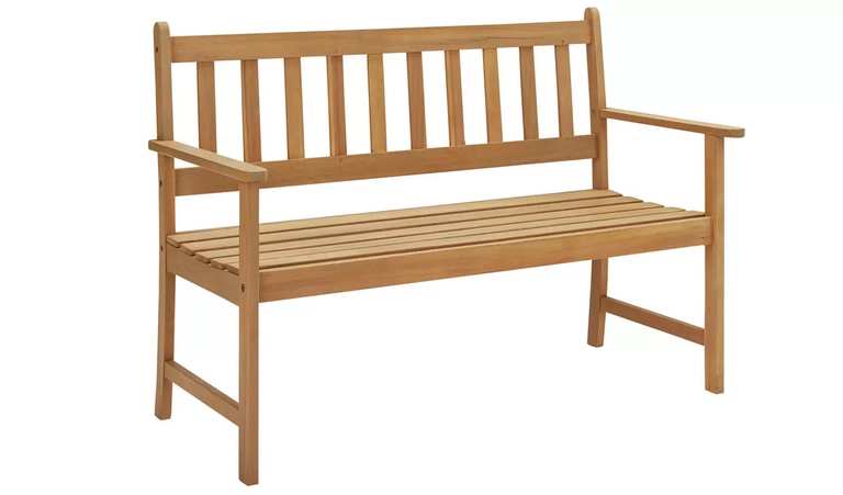 Argos Home Newbury 2 Seater Wooden Garden Bench - Light Wood or Green, Free C&C