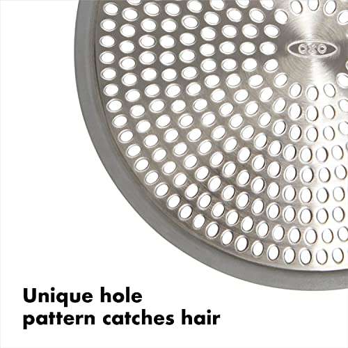 OXO Good Grips Shower Drain Protector in stainless steel (stops blocked showers)