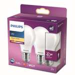 PHILIPS LED Premium Frosted A60 Light Bulb [E27 Edison Screw] 4.5W - 40W Equivalent, Warm White (2700K), Non Dimmable