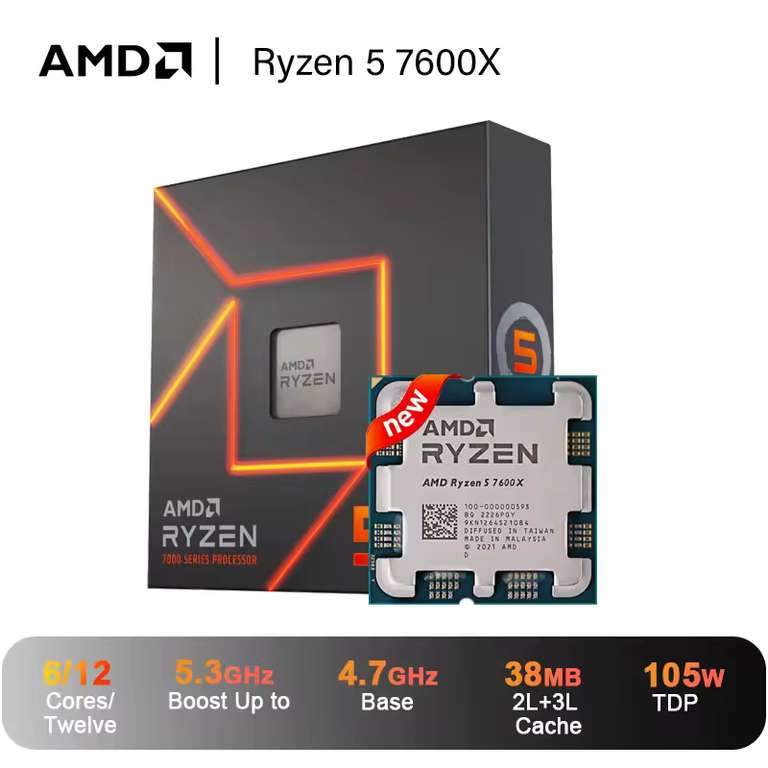 AMD Ryzen 5 7600X 6-Core/12-Thread CPU at AliExpress – £127.35