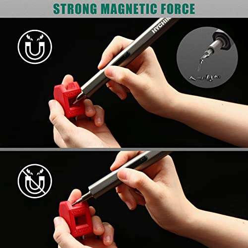 Electric Precision Screwdriver Set, HYCHIKA 67 in 1 Mini Cordless Screwdriver LED Lights Magnetic Drill Bits Multipurpose w/voucher