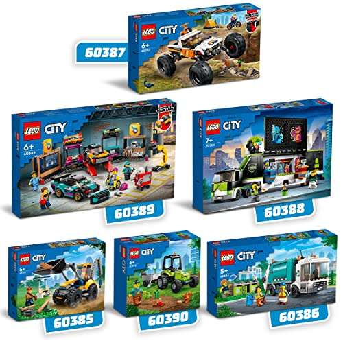 LEGO 60386 City Recycling Truck, Bin Lorry Toy Vehicle Set with 3 Sorting Bins