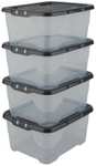 Strata Curve 4 x10L Plastic Box with Lid - Clear - £9 with click & collect @ Argos