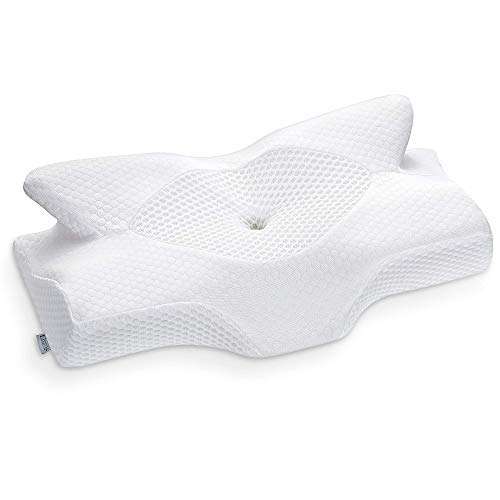 Elviros Cervical Contour Memory Foam Pillow for Neck & Shoulder Pain, Orthopedic with Removable Cover - w/Code, Sold By Mohan Limited FBA