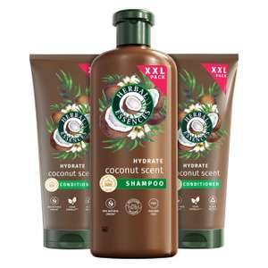 Herbal Essences Coconut Shampoo and Conditioner Set For Dry, Curly or Wavy Hair. Helps to Hydrate. 680ml Shampoo & 2x350ml Conditioner