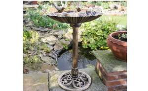 Bronze Effect Garden Twin Bird Bath with Bird Sculptures / Sold & Shipped by Cheaper Online Ltd