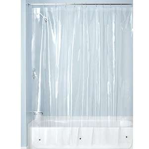 iDesign Waterproof Shower Curtain, Long Shower Curtain Made of Mould-Free PEVA, Stylish and Water Repellent Shower Liner Clear, 180 x 200 cm