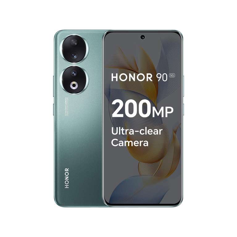 Honor 90 5G 200MP Triple Camera, 6,7” Curved AMOLED 120Hz Display, 8GB+256GB, 5000mAh Battery, SuperCharge 66 W, Dual SIM, Android 13, Green