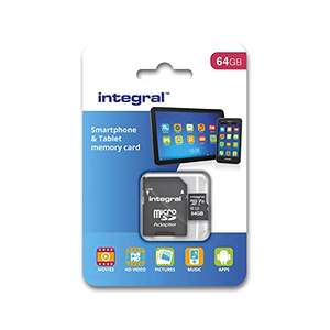 Integral Smartphone and Tablet - Memory Card 64 GB microSDHC/XC 90MB/s Class 10 UHS-I U1 - £5.83 @ Amazon