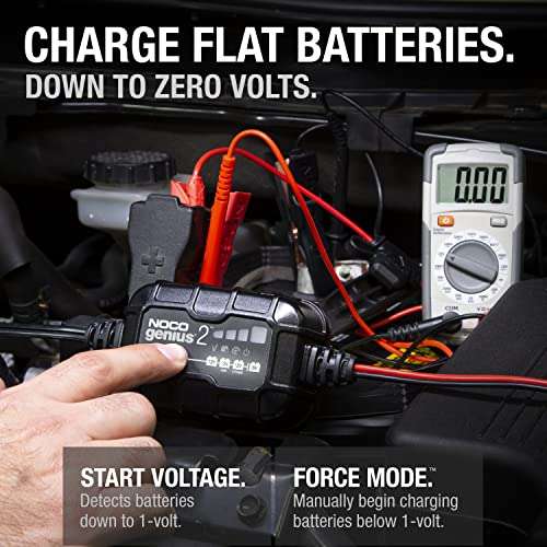 NOCO GENIUS2UK, 2A Fully-Automatic Smart Charger, 6V and 12V Portable Heavy-Duty Car Battery Charger - £34.99 @ Amazon