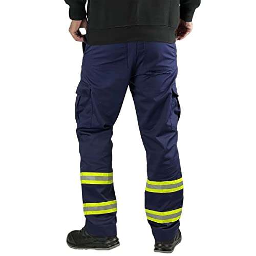 Hi Vis Navy Cargo Work Trousers - High Visibility (2 for the price of 1) + Free Delivery (£24.95 for 2) sold by G5 Apparel @ Amazon
