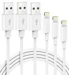 [MFi Certified] iPhone Lightning Cable 3 Pack 1,2,3m White - £4.99 With Code, Dispatched By Amazon, Sold By Global Link