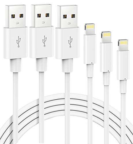 [MFi Certified] iPhone Lightning Cable 3 Pack 1,2,3m White - £4.99 With Code, Dispatched By Amazon, Sold By Global Link