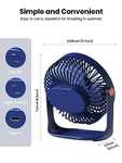 TOPK Small Desk Fan, USB Table Fan with LED, 5 Speeds Strong Airflow - TOPKDirect FBA