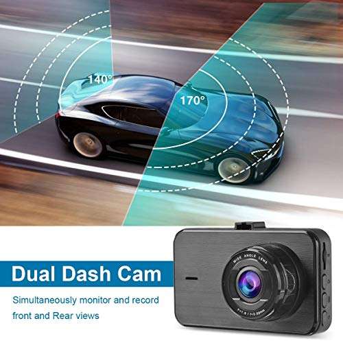 Ssontong Dash Cam Front and Rear + 32GB SD Card 1080P 3”IPS Screen Dual Camera £33.65 with voucher - Sold By Sold by ssontong dash cam / FBA