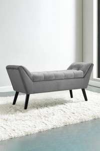 Tufted Velvet Buttoned Bench with Raised Arms Sold & Delivered by Living and Home