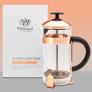 1 x Whittard 3 Cup Cafetière Copper Finish Classic French Press Coffee Maker £6 + £1 Delivery @ Yankee Bundles