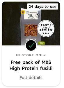 Free pack of M&S high protein pasta with Sparks card (Select Accounts)